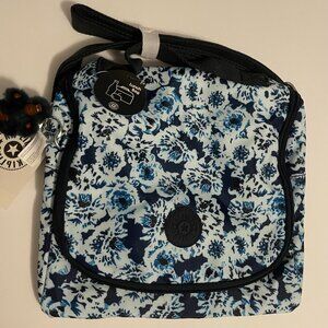 Kipling Lunch Bag NWT Navy Blue and White Flowers